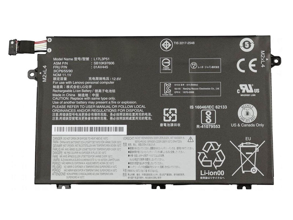 Lenovo ile Uyumlu ThinkPad E480, E580, 01AV445, L17L3P51 Batarya, Pil