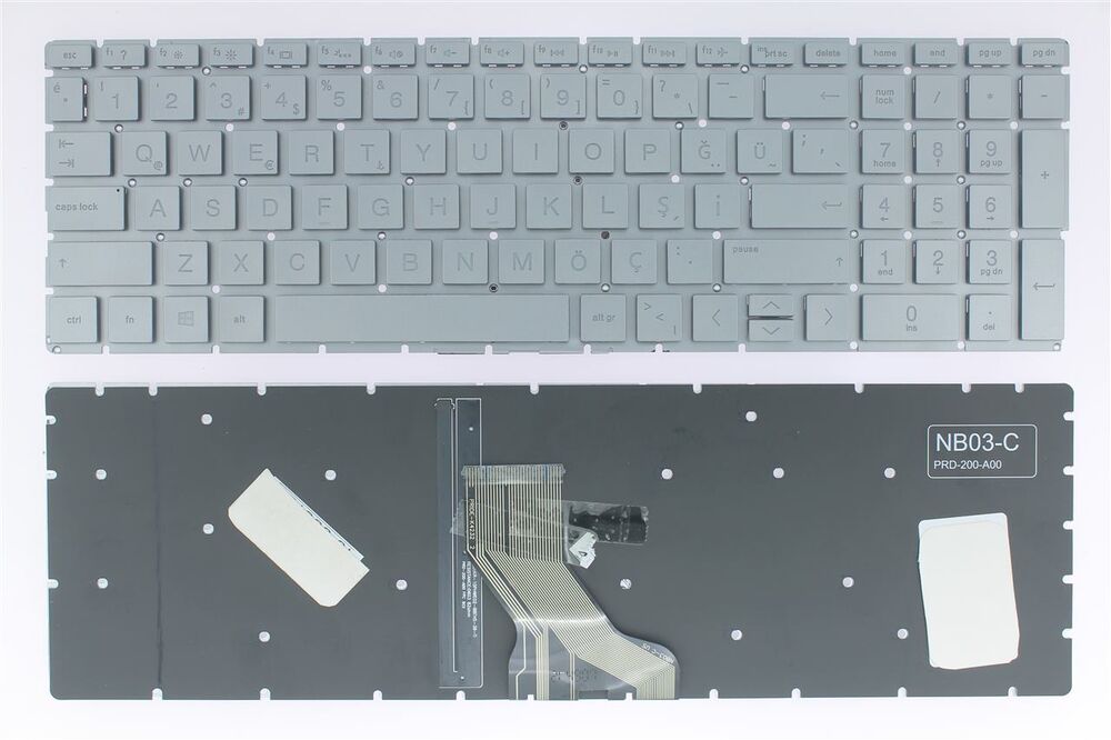 Hp ile Uyumlu 15-da2011nt, 15-da2012nt, 15-da2013nt Uyumlu Laptop Klavye Silver