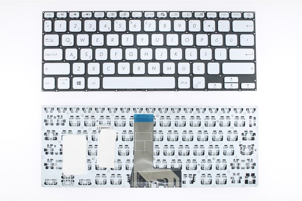 Asus ile Uyumlu D409DA, D409BA, D409D, F409, F409FA Uyumlu Laptop Klavye Silver