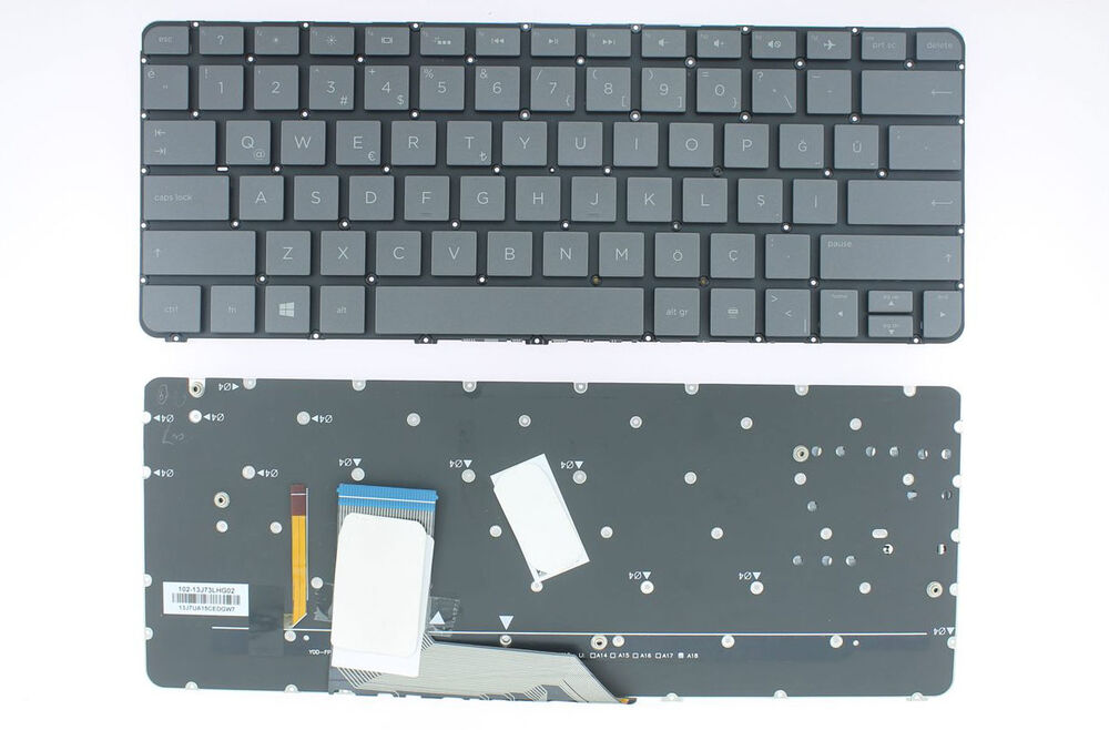 Hp ile Uyumlu Spectre X360 13-4101nt, TPN-Q157 Klavye Siyah- Backlit Işıklı