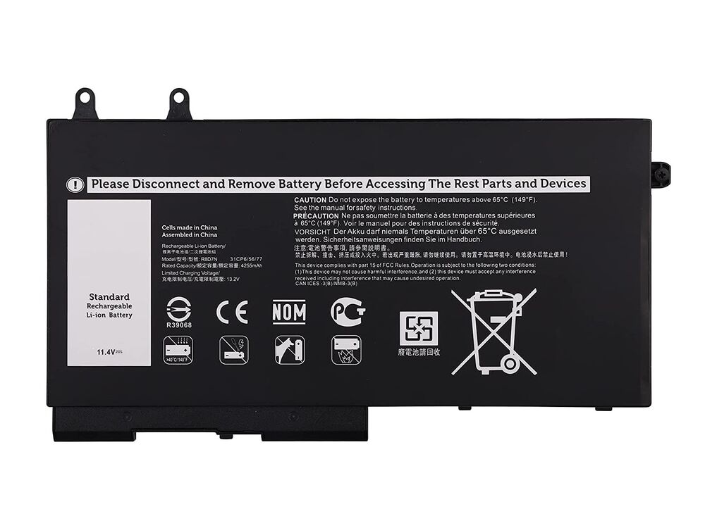 Dell ile Uyumlu W8GMW, 0W8GMW Dell ile Uyumlu Batarya Pil - 3 Cell