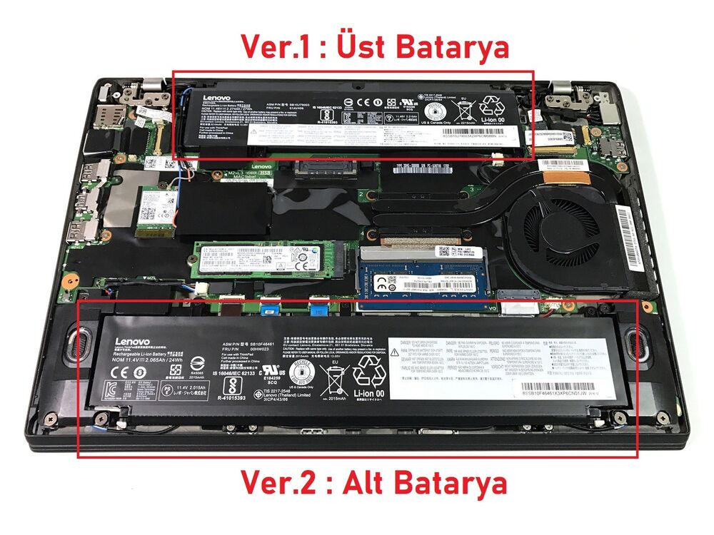 Lenovo ThinkPad T460s RLL-111 Notebook Bataryası Pili - Ver.2 (Alt)