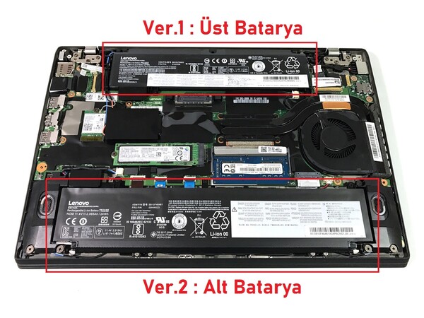 Lenovo 00HW022 Notebook Bataryası Pili - Ver.2 (Alt) - Thumbnail