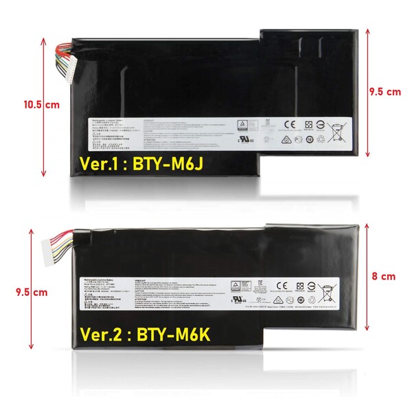 Msı ile Uyumlu MS-16K4, MS-17B1, MS-17B4 Batarya Pil BTY-M6J Versiyon-1 - Thumbnail