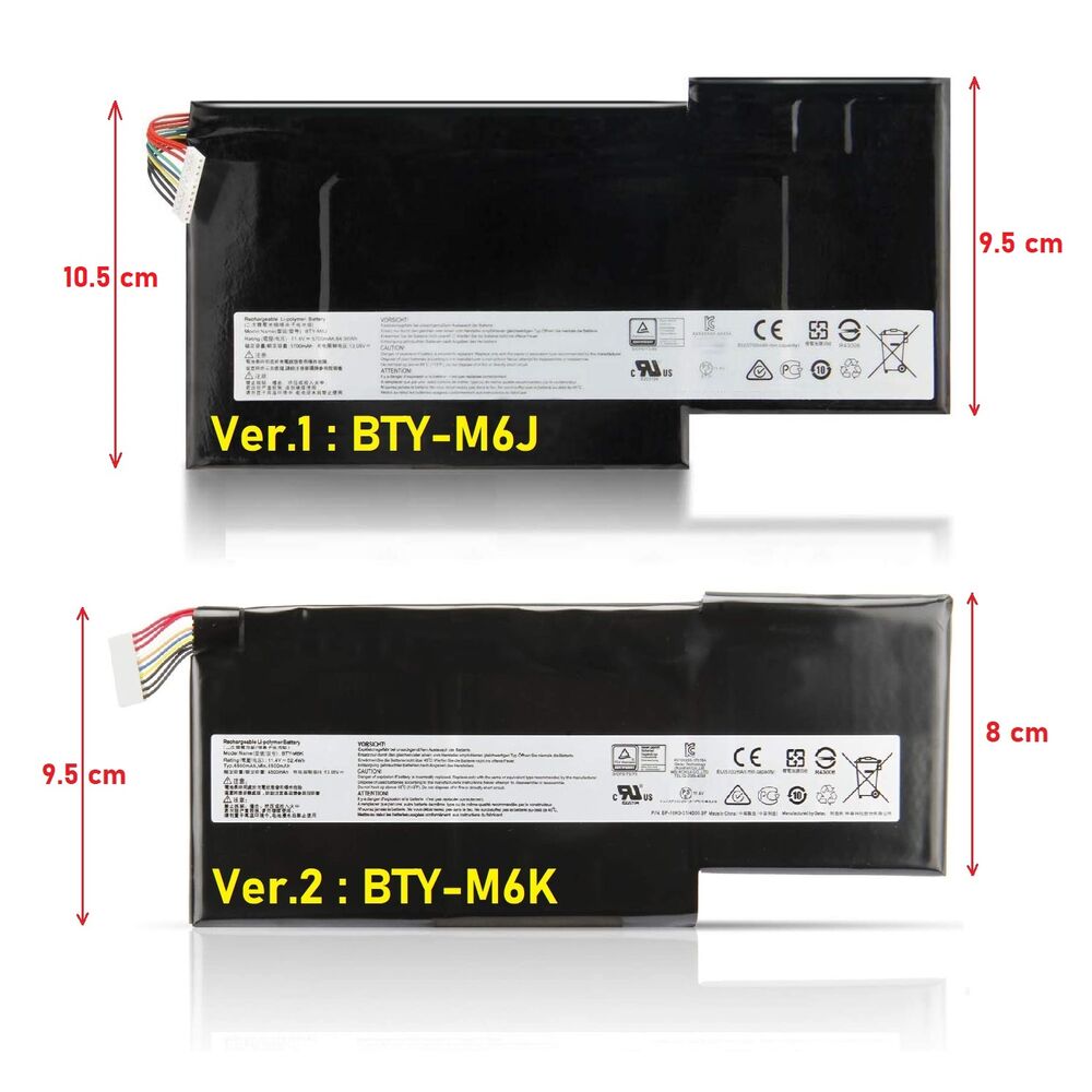 MSI BTY-M6J Uyumlu Notebook Bataryası Pili - Ver.1