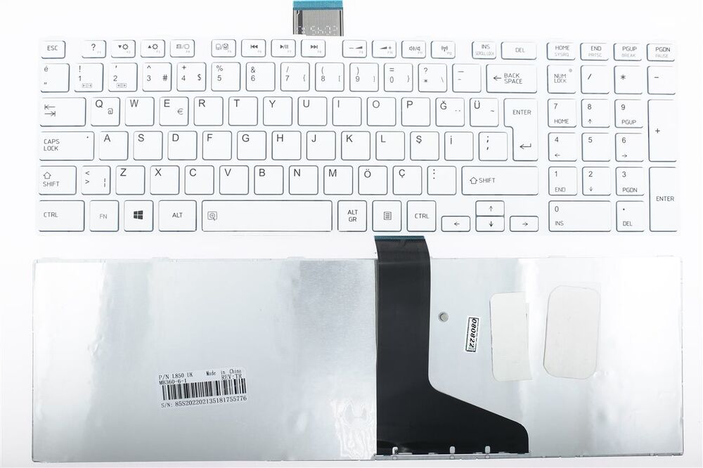 Toshiba ile Uyumlu Satellite Pro L850-1NR Uyumlu Laptop Klavye Beyaz Çerçeveli