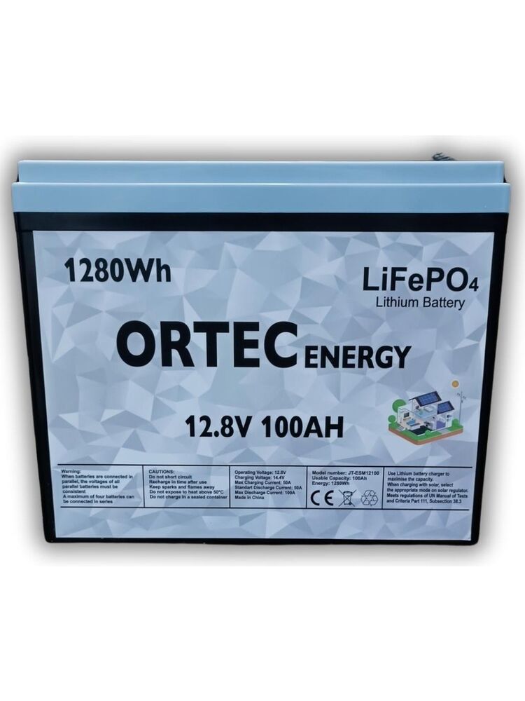 Ortec 12.8V 100AH LiFePO4 Lityum Akü