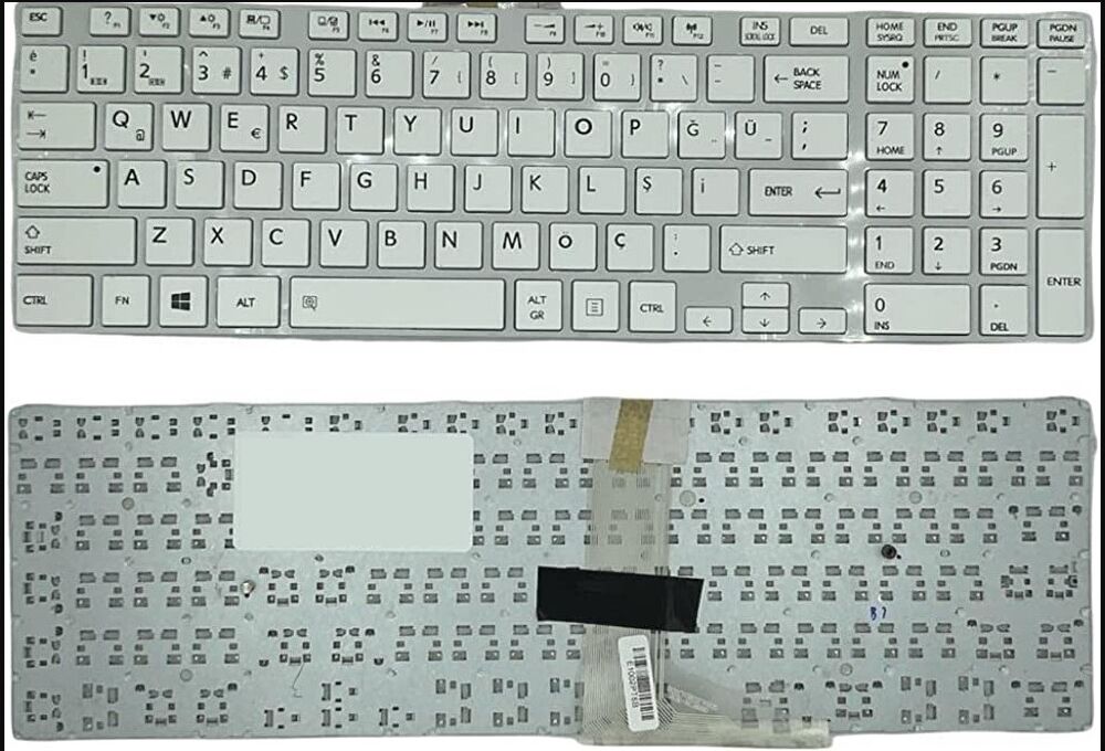 Toshiba Satellite L55D-A Uyumlu Notebook Klavyesi - Beyaz - TR - Çerçeveli