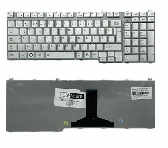 Toshiba Satellite P300D Uyumlu Notebook Klavye - Silver - TR