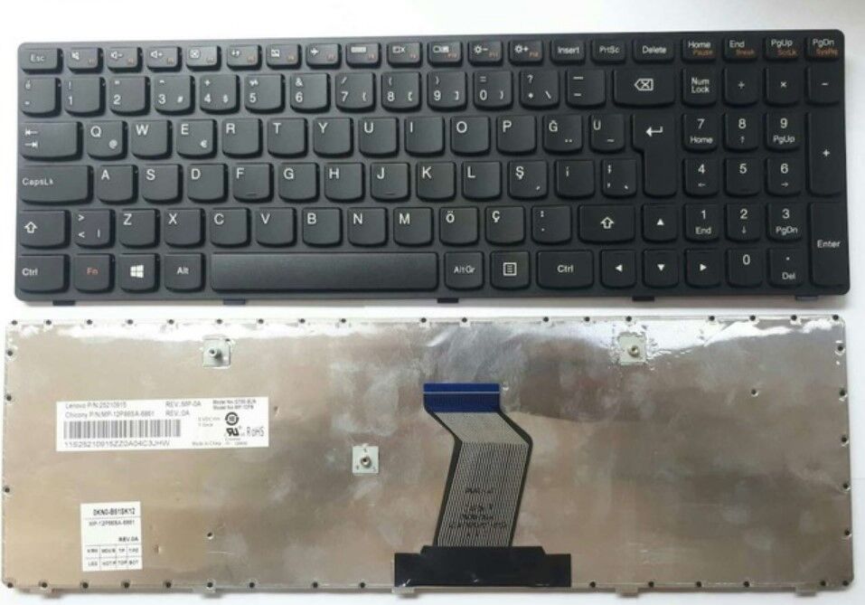 Lenovo G585 Uyumlu Notebook Klavyesi - Siyah - TR