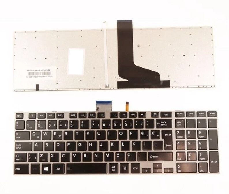 Toshiba Satellite L855d Uyumlu Notebook Klavyesi - Silver - Backlit - TR